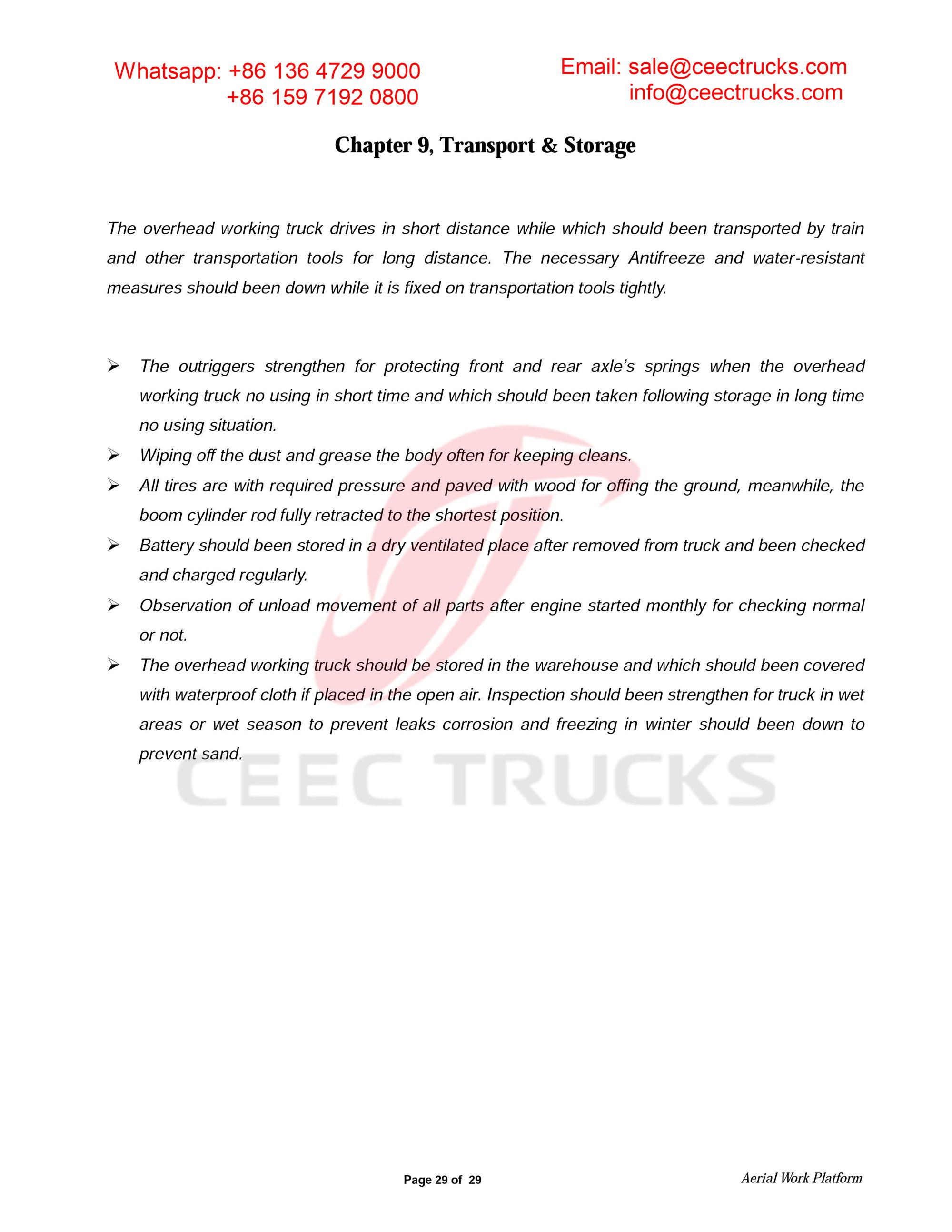 ISUZU 18m aerial working platform owner manual ISUZU 18m aerial working platform owner manual