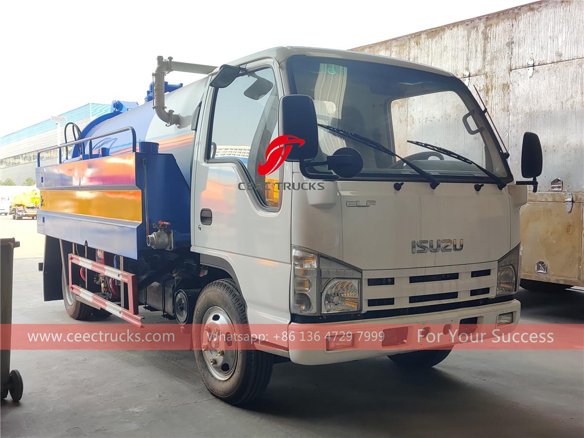 ISUZU 5CBM combined sewage suction jetting truck export to Africa ISUZU 5CBM combined sewage suction jetting truck export to Africa