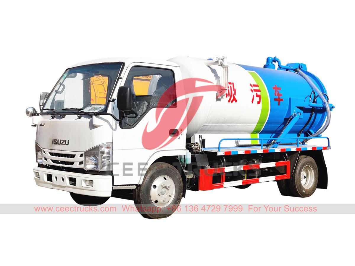 High performance ISUZU 4000 liters sewer vacuum truck for sale High performance ISUZU 4000 liters sewer vacuum truck for sale
