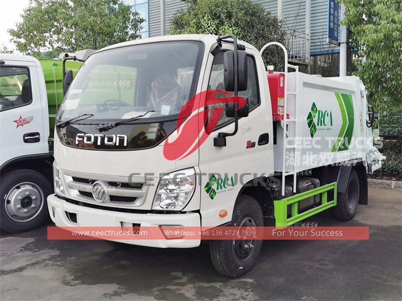 FOTON 4&Atilde;2 RHD 3CBM rear loading garbage truck