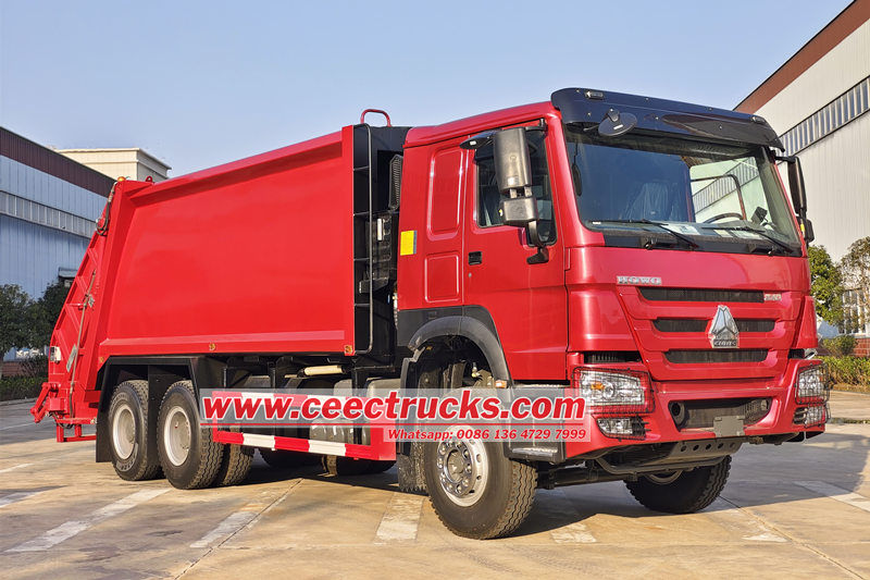 Howo efficient rear loader garbage truck