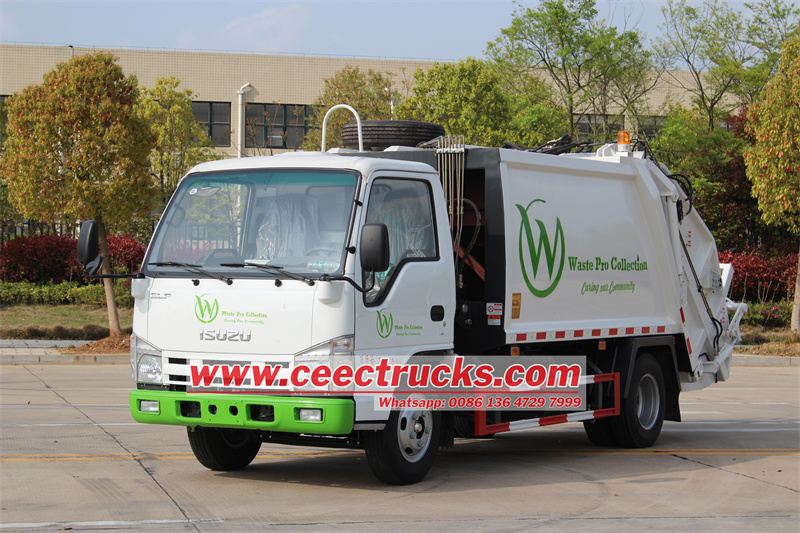 Isuzu refuse compactor truck for export to Laos