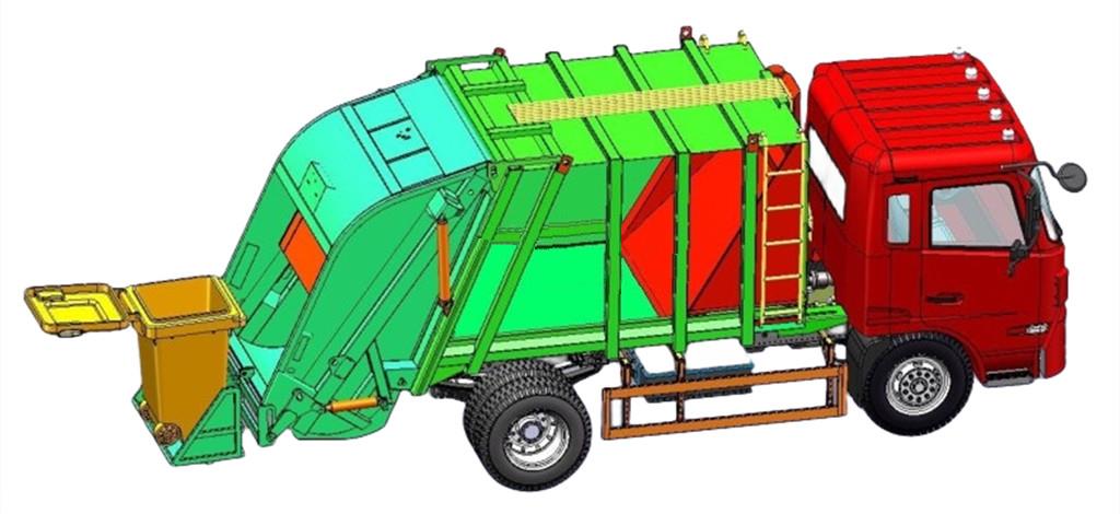ISUZU garbage compactor truck 3D drawing
