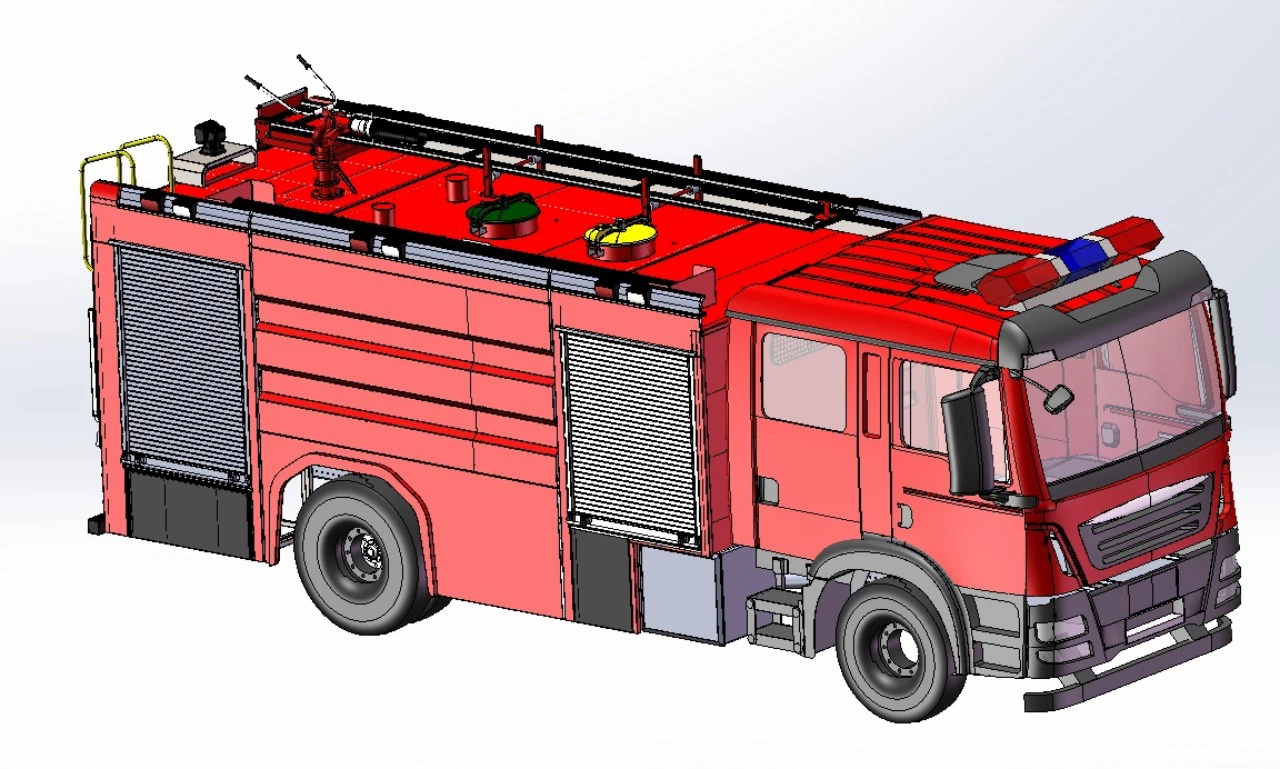 Isuzu fire fighting truck 3D drawing