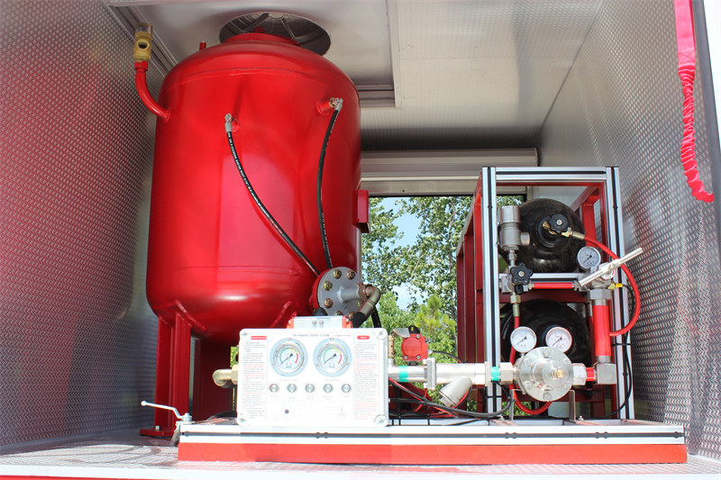 Dry powder system with English control panel