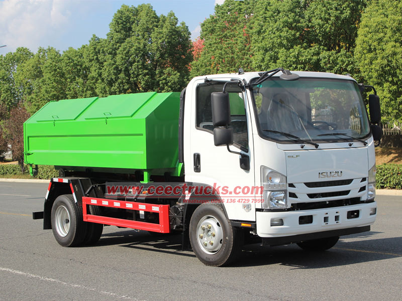 ISUZU 6 ton hook loader garbage truck