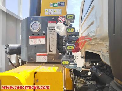 Shacman 4x2 dropside cargo truck mounted XCMG 6.3tons boom crane