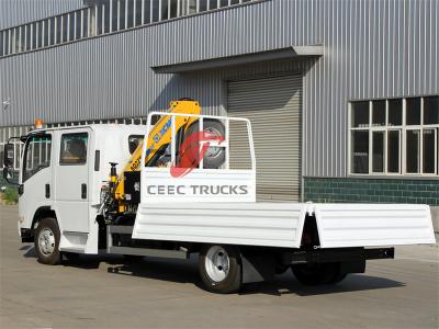 Isuzu ELF double cabin dumper with knuckle crane