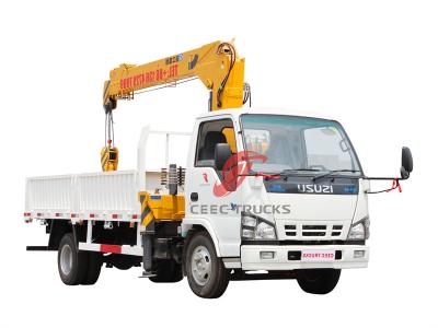 Isuzu NKR 120hp truck with 3 tons telescopic crane