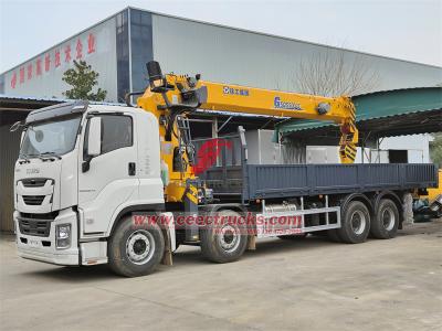 Philippines Isuzu GIGA 520HP boom crane dropside cargo truck