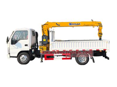 Isuzu truck with 3Ton crane lift
