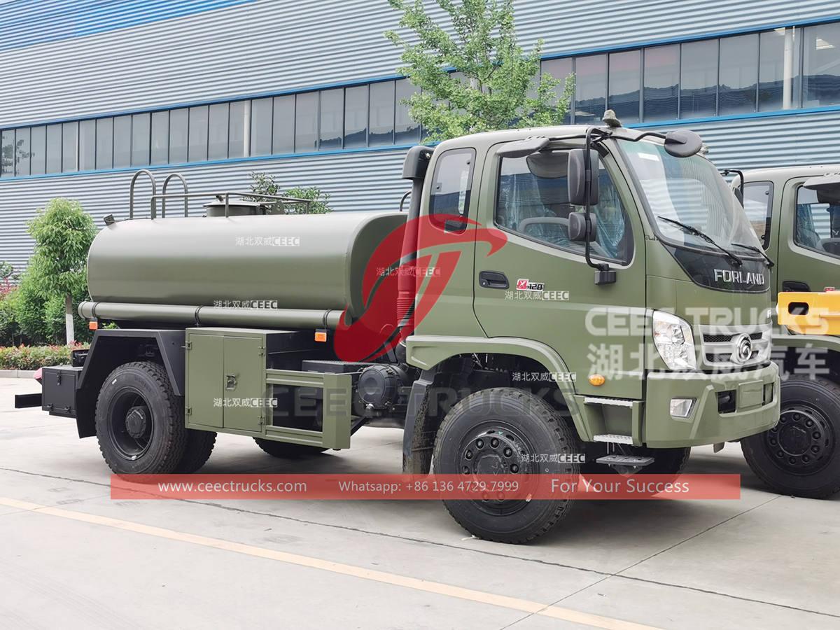 科特迪瓦 - 出口3辆FOTON 4×4 4000升不锈钢洒水车
